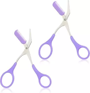 Eyebrow Trimmer Scissors, 2PCS Professional Precision Eyebrow Scissors for Wome - Picture 1 of 12