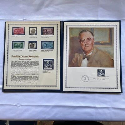1982 Franklin Delano Roosevelt (FDR) Cover & seven (7) mint stamps in 8X10 folio - Image 1 of 4