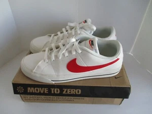Nike Court Legacy NN Next Nature White/University Red-Black Size 12 - 2022 W/Box - Picture 1 of 9