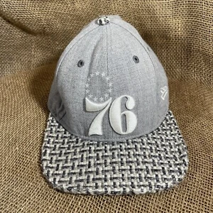 Philadelphia 76ers Mitchell & Ness Hardwood Classics Gray Woven BENT bill - Picture 1 of 9