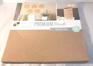 Natural Cork 12" X 12" Tiles Sheets Panels Bulletin Board, Crafting, Pack of 14 - Picture 1 of 8