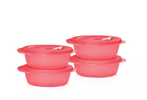 Tupperware Crystalwave 4 piezas cuencos aptos para microondas con juego de sellos 2,5 tazas nuevo - Imagen 1 de 1