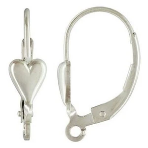 Orecchino posteriore leva cuore argento sterling 925 trovando 2, 10 o 20 pezzi - Foto 1 di 1