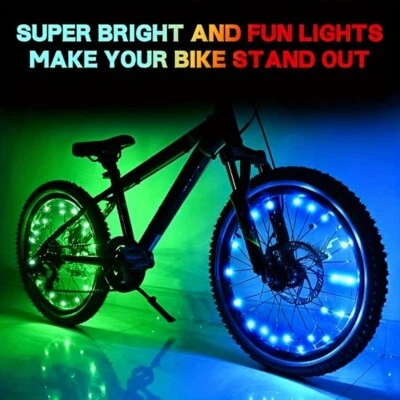 Luces de radios de bicicleta con efecto volante giratorio - brillantes y divertidas Foto 1 de 4