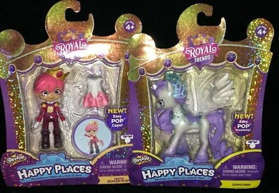 LOTE DE 2 MINI BONECAS SHOPKINS HAPPY PLACES ROYAL TRENDS PRINCE ROWEN RUBY + GEMI - Imagem 1 de 2