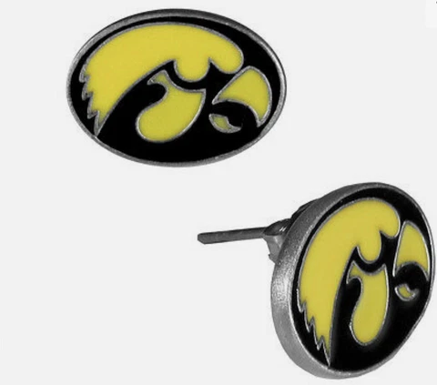 Iowa Hawkeyes Stud Earrings Hypoallergenic NCAA Licensed Jewelry Cover