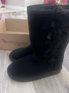 NEW Koolaburra By Ugg Victoria Tall Slip On Boots Youth Girl Size 3Y Black  - Picture 1 of 4