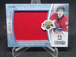ANTHONY BEAUVILLIER 2014-15 ITG Heroes and Prospects Relic Blue #15/60 Penguins - Afbeelding 1 van 2