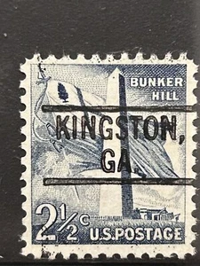 KINGSTON, GEORGIA Precancel TYPE 802. 2 1/2 Cent Bnker Hill Stamp - Picture 1 of 1