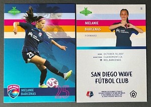Melanie Barcenas 2023 Parkside NWSL TEAM SET Rookie Card #11 SAN DIEGO WAVE QTY