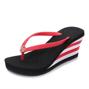 Thong Sandals for Women Size 4.5-8.5 Wedge Heels Platform Shoes Summer Casual - Picture 1 of 28
