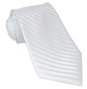 New Polyester Woven Men's Neck Tie necktie Wedding Stripes White Party Formal - Picture 1 of 2