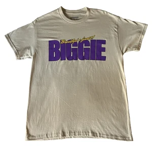 Biggie Smalls Shirt Size M Beige 90s Rap Hip-Hop Graphic Tee Unisex - Picture 1 of 13