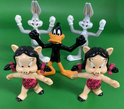 Lote de 5 Figuras PVC Warner Bros Looney Tunes 1991 Bugs Daffy & Petunia De Colección Foto 1 de 4