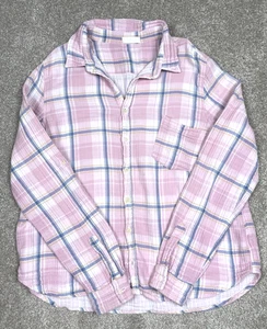 CP Shades 100% Cotton Gauze Shirt Women Large Plaid Button Up Made In USA *READ* - Picture 1 of 11
