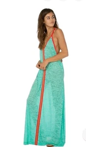 New! Pitusa Inca Sun Dress Sz Petite Green Resort Cover-Up Boho Bohemian Beach - Picture 1 of 9
