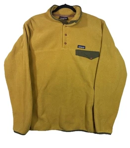 90s Patagonia Synchilla Snap-T Fleece Jacket Men's L Mustard Yellow Outdoor MINT - Picture 1 of 11