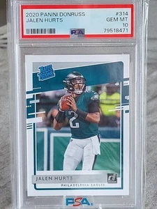 Jalen Hurts RC - PSA 10 GEM MT - 2020 Panini Donruss Rated Rookie #314 - Eagles - Picture 1 of 2
