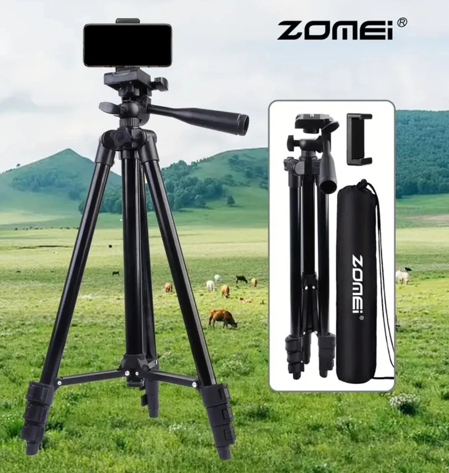 Aluminium Tripod 130cm Camera Smartphone Tripod 1/4 Inch Selfie with Bag  - Image 1 of 4