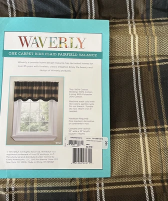 WAVERLY CENEFA, ALFOMBRA PASEO CUADROS FAIRFIELD, Forrado, BOLSILLO VARILLA 52W" X 18"L NUEVO Foto 1 de 4