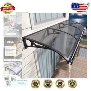 Durable Door Canopy Awning - 24x24in & 47in Projection for All-Weather Defense - Picture 1 of 9