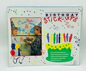2 juegos de calcomanías adhesivas de cumpleaños vintage Giftco 79 formas 2 colores reutilizables - Imagen 1 de 7