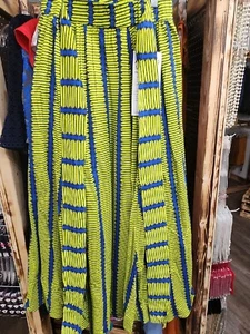 Ashro Green Blue Ethnic Print Ankara 1X COTTON Tribal African FULL Sweep NEW U2 - Picture 1 of 8