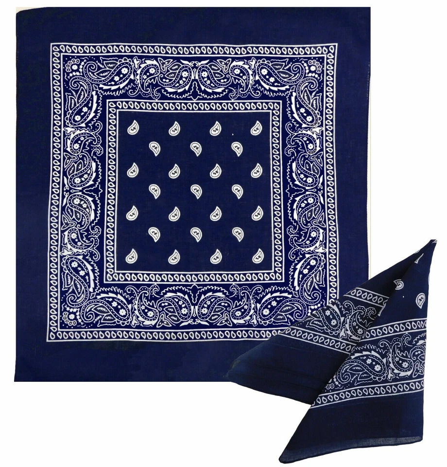 12 Упаковок пейсли печать бандана голова и лицо чехол, шеи чехол. Темно-синий. Новый - Изображение 1 из 1