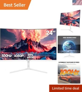 High-Performance 24-Inch Curved Monitor – 100Hz Refresh Rate with Eye Care Tech - Picture 1 of 9