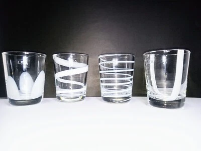  Juego de 4 vasos LSA Polonia con pegatinas soplados a mano Foto 1 de 4