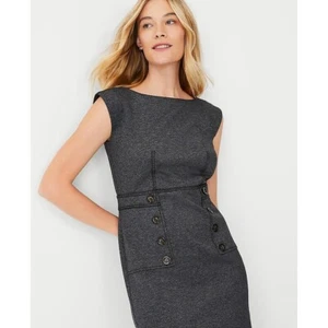 ABITO IN GUAINA MARINAIO TAGLIA 12 NUOVO $139,00 ANN TAYLOR GRIGIO LAVORATO A MAGLIA Autunno Inverno Classico - Foto 1 di 7