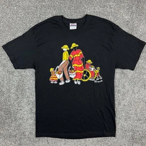 Vintage Y2K Bauernmarkt Shirt Erwachsene Large schwarz Recyclingladen lokale Kunst - Bild 1 von 5