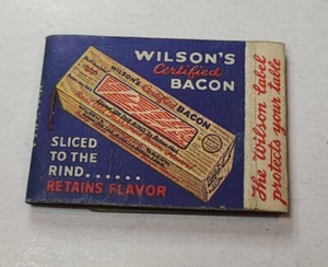 BACON ADVERTISING VINTAGE MATCHBOOK WILSONS BACON EMPTY FRONT STRIKE MATCHBOOK  - Picture 1 of 3