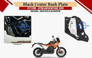 Fit For KTM Adventure 390 "Black & Silver Crater Bash Plate" - Picture 1 of 6
