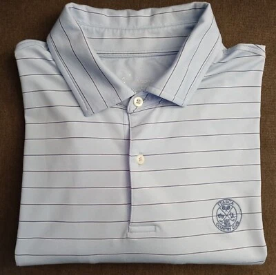 ⛳️ FAIRWAY & GREENE Tech Golf Polo Itasca Country Club Men's Size XL Light Blue - Image 1 of 4