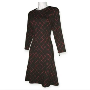 Tommy Hilfiger Fit and Flare Dress Size 2 Drop Waist Printed Pattern - Picture 1 of 14