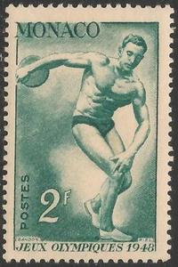 Monaco #206 (A48) en muy buen estado sin montar o nunca montada - 1948 2 fr lanzador de discos/Juegos Olímpicos - Imagen 1 de 1