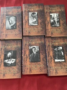 Ernest Hemingway 1993 Book Club Set Of 6,Dust jackets,6 Different Titles 8.3x5.3 - Picture 1 of 22