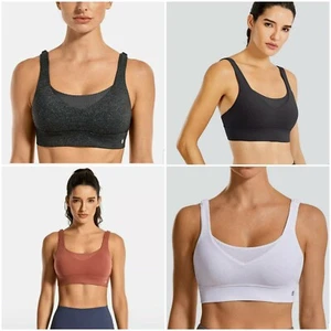 CRZ YOGA High Impact Racerback Sport Bra Support Padded Wirefree Workout Bra Top - Picture 1 of 34