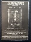 SUPULTURA - CHAOS A.D. TOWER - 1993 VINTAGE POSTER SIZE ADVERT