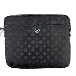 Coach Tablet Cover Black Signature iPad Sleeve Case Sateen Hang Tag - Picture 1 of 9