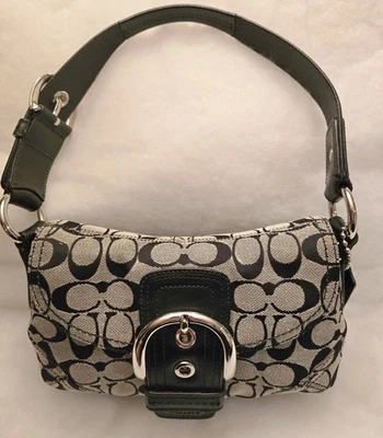 Coach Y2K Black Soho Signature Leather Shoulder Vintage F11860 purse            - Image 1 of 4