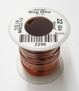 MW22-1/2, 22 Gauge Insulated Magnet Wire 1/2 Pound Roll (251' Approx.) 22AWG - Picture 1 of 1