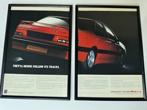 FRAMED Original 1989 Peugeot 405 Mi16 Red Magazine Advert Poster Man Cave Retro - Picture 1 of 3