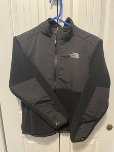 The North Face Jacket Boys L Black Fleece Outdoor Hiking Logo Denali Coat Youth - Picture 1 of 4