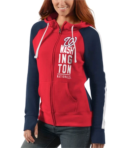 G-III Sports Womens Washington Nationals Hoodie Sweatshirt, Red, Large Cover