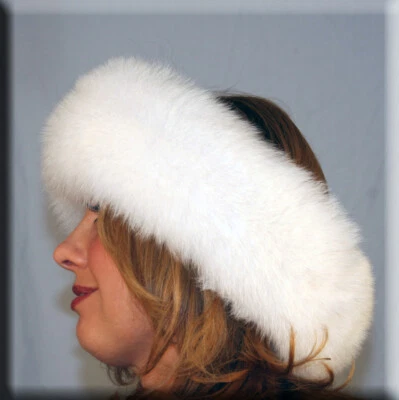 Nueva diadema de piel de zorro blanco sombra Efurs4less Foto 1 de 4