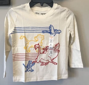 Disney The Lion King Off White Long Sleeve Graphic Cotton Tee-Boy's Size 3T NEW - Picture 1 of 1