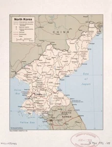 18" x 24" 1982 Map Of North Korea Rail Roads Expressway Roads - Picture 1 of 1