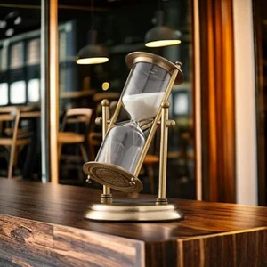 Reloj de Arena Metal 15-60 Minutos Moderno Medio Dorado Decoración del Hogar Novedad Soporte Libre - Imagen 1 de 27